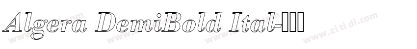 Algera DemiBold Ital字体转换